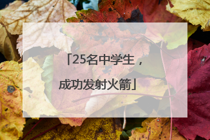 25名中学生，成功发射火箭