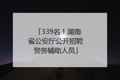 339名！湖南省公安厅公开招聘警务辅助人员