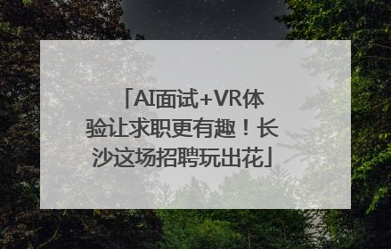 AI面试+VR体验让求职更有趣！长沙这场招聘玩出花